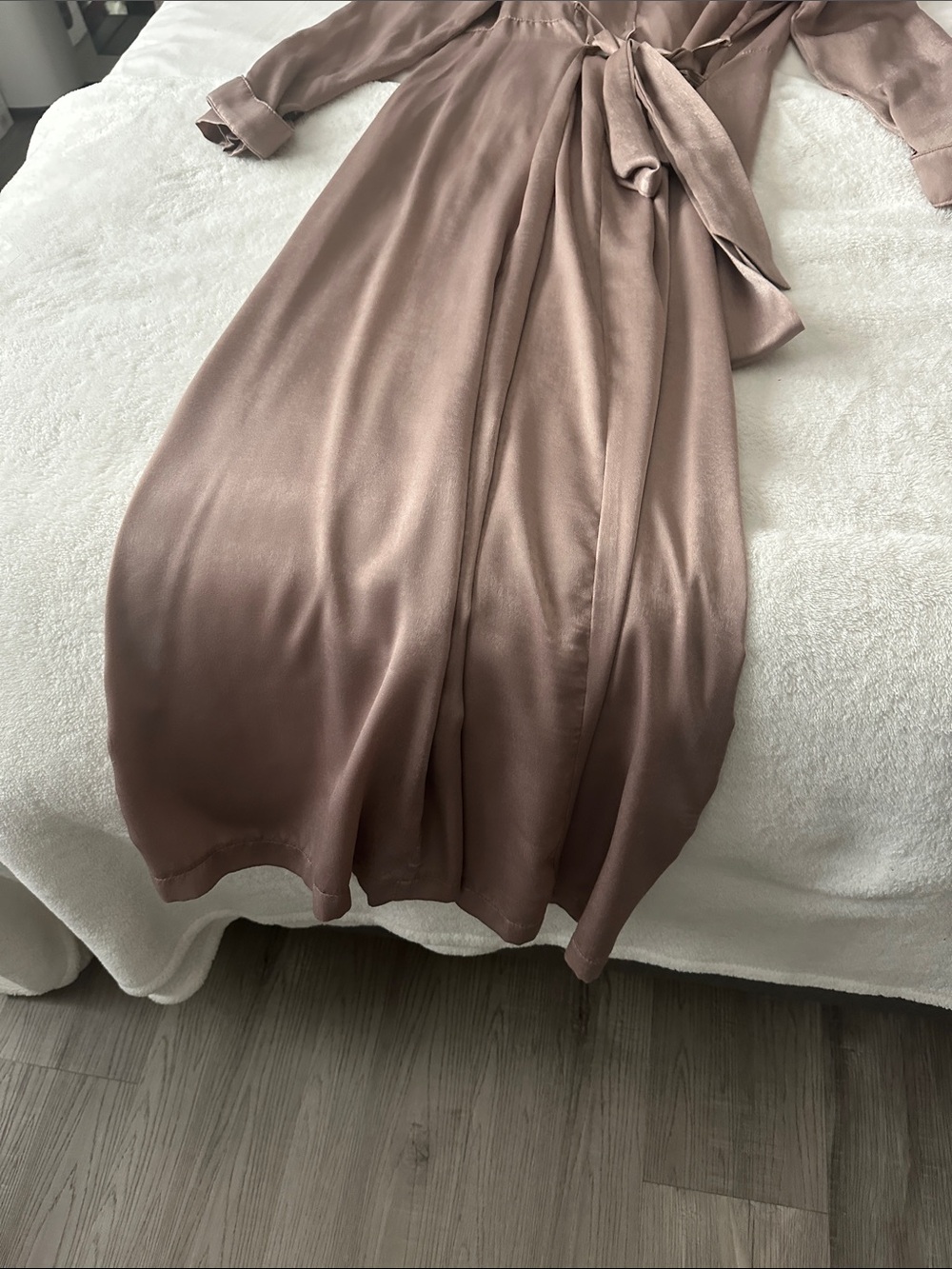 Long Maxi Trench in Dusty Rose - Picture 6 of 7